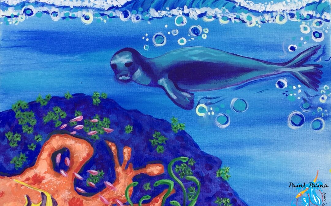 “Reef Series” Monk Seal Paint Pāʻina & The Residence Inn by Marriott Kapolei Oahu 🖌 Paint Party 🎨 BOOK NOW  or 📞 808 781-2218🍷