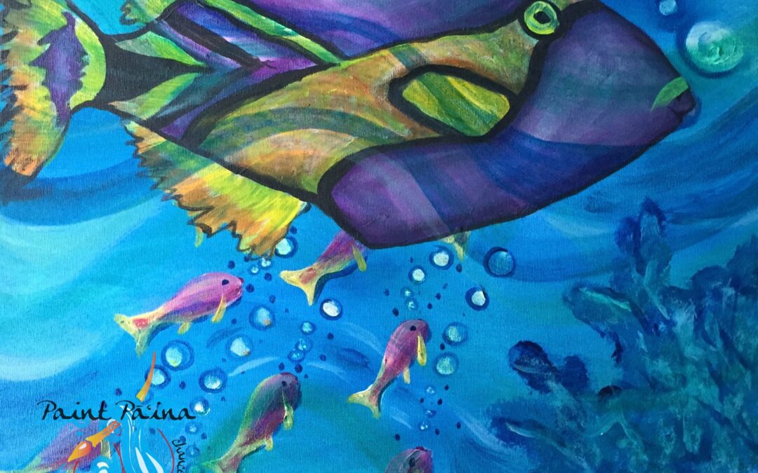 Rescheduled to Sunday August 30th “Humuhumunukunukuapuaʻa” Paint Pāʻina & The Shack in Mililani – Paint and Sip 🎨 TO BOOK THIS EVENT 🖌 Call or text 808 497-7704 🍷