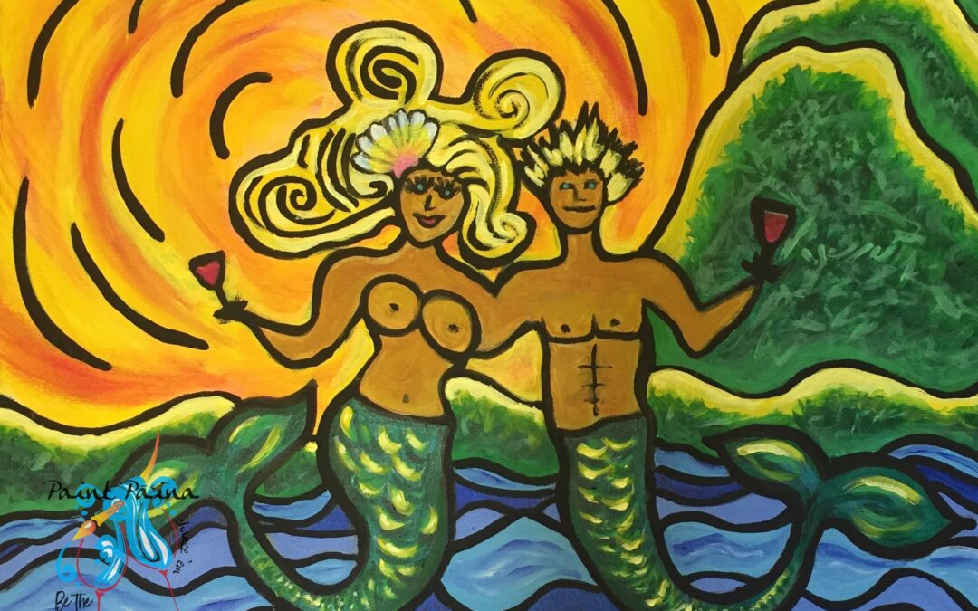 “Mermaid Bliss”Paint Pāʻina & The Residence Inn by Marriott Kapolei Oahu 🖌 Paint Party 🎨 BOOK NOW  or 📞 808 781-2218🍷