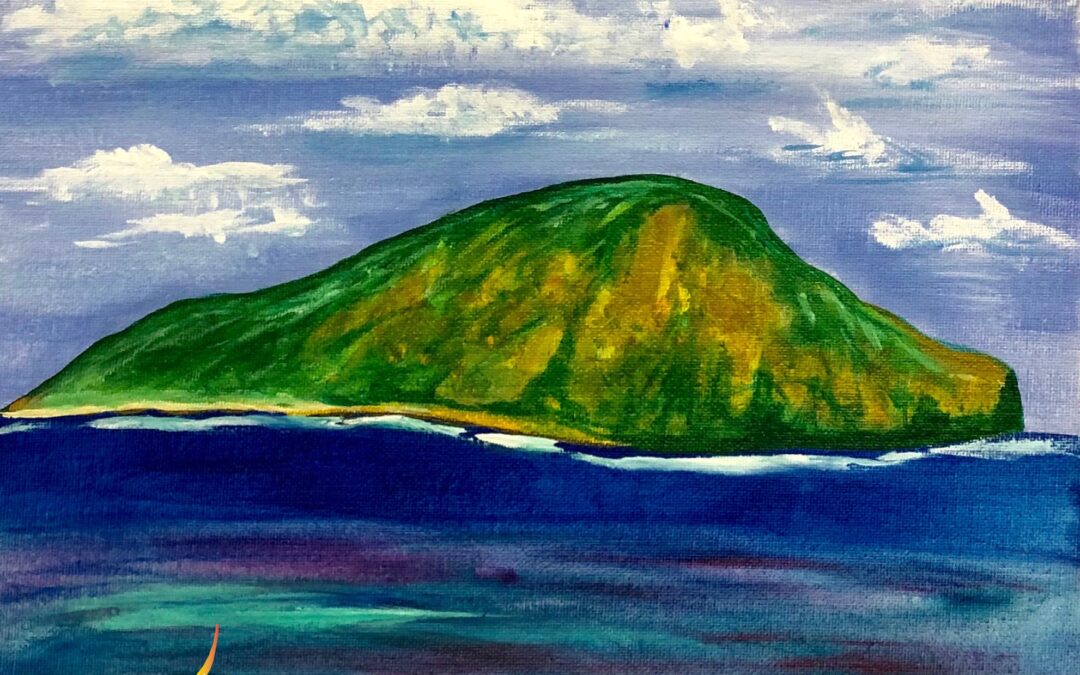 “Rabbit Island” Paint Pāʻina & The Twin Fin Hotel, Waikiki Oceanfront – Paint and Sip 🎨 BOOK NOW🖌or 📞 808 497-7704 🍷
