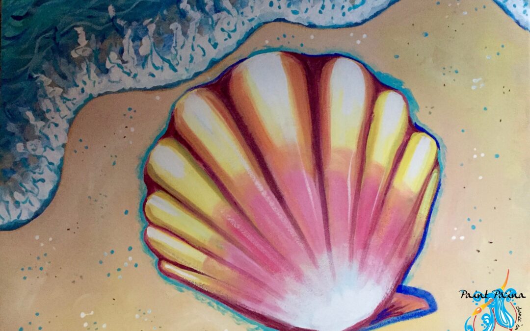 “Sunrise Shell” Paint Pāʻina & The Residence Inn by Marriott Kapolei Oahu 🖌 Paint Party 🎨 BOOK NOW  or 📞 808 781-2218🍷