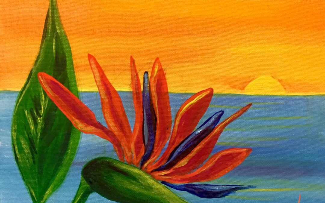 “Bird of Paradise” Paint Pāʻina & The Residence Inn by Marriott Kapolei Oahu 🖌 Paint Party 🎨 BOOK NOW  or 📞 808 781-2218🍷