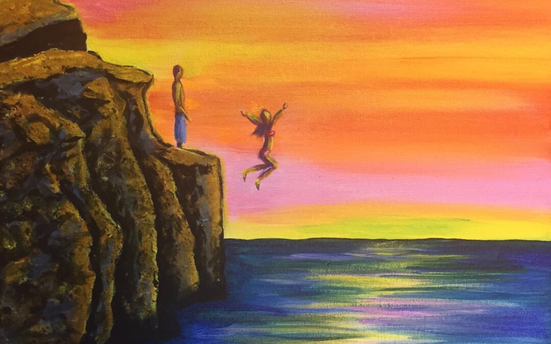 “Waimea Jump Rock” Paint Pāʻina & The Residence Inn by Marriott Kapolei Oahu 🖌 Paint Party 🎨 BOOK NOW  or 📞 808 781-2218🍷