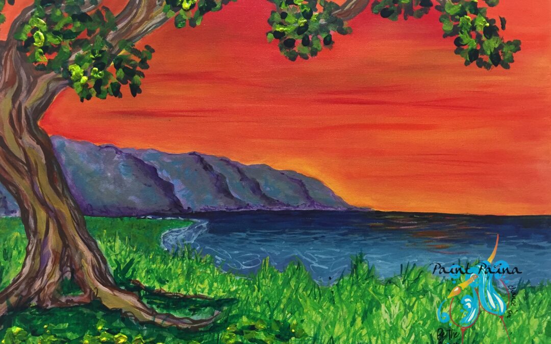 Paint Pāʻina & The Residence Inn by Marriott Kapolei Oahu – Orange Sunset