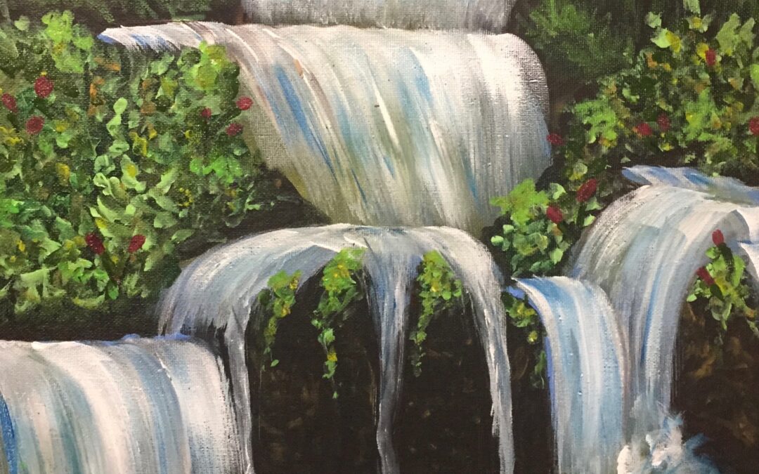 “Awapuhi Waterfall” w/ Paint Pāʻina & The Shack in Mililani – Paint and Sip 🎨 TO BOOK THIS EVENT 🖌 Call or text 808 781-2218 🍷