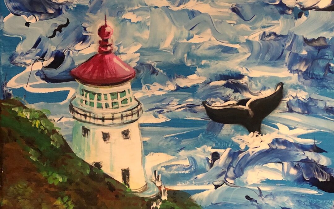 “Makapuʻu Light House” Paint Pāʻina & The Twin Fin Hotel, Waikiki Oceanfront – Paint and Sip 🎨 BOOK NOW🖌or 📞 808 497-7704 🍷