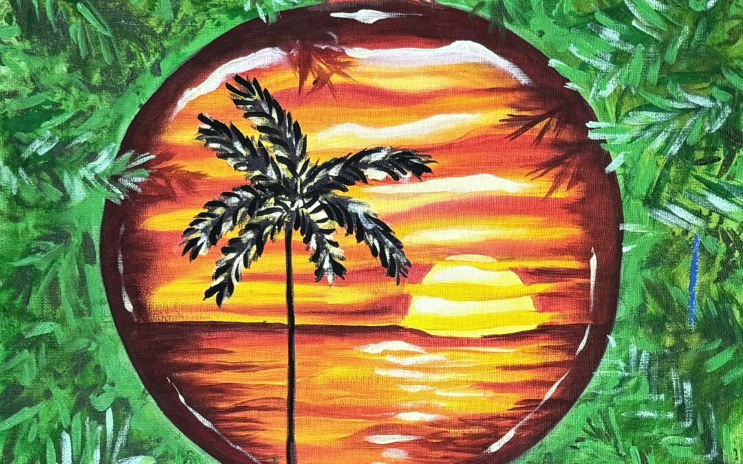 SOLD OUT “Sunset Christmas” Paint Pāʻina & The Residence Inn by Marriott Kapolei Oahu 🖌 Paint Party 🎨 BOOK NOW  or 📞 808 781-2218🍷