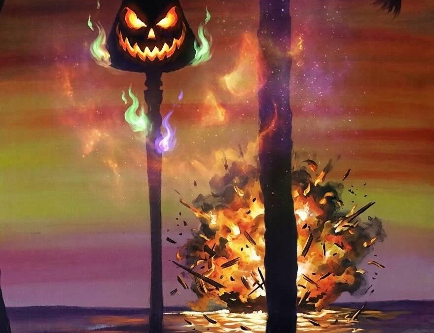 “Trick or Treat” Paint Pāʻina & The Residence Inn by Marriott Kapolei Oahu 🖌 Paint Party 🎨 BOOK NOW  or 📞 808 781-2218🍷